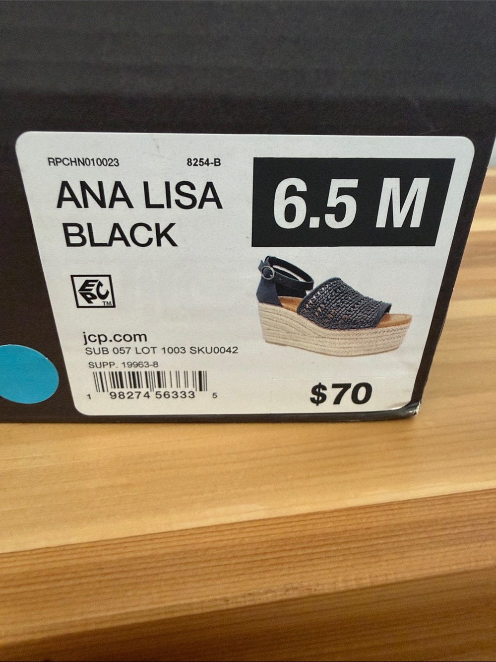 a.n.a Ana Lisa Black Braided Espadrille Wedges